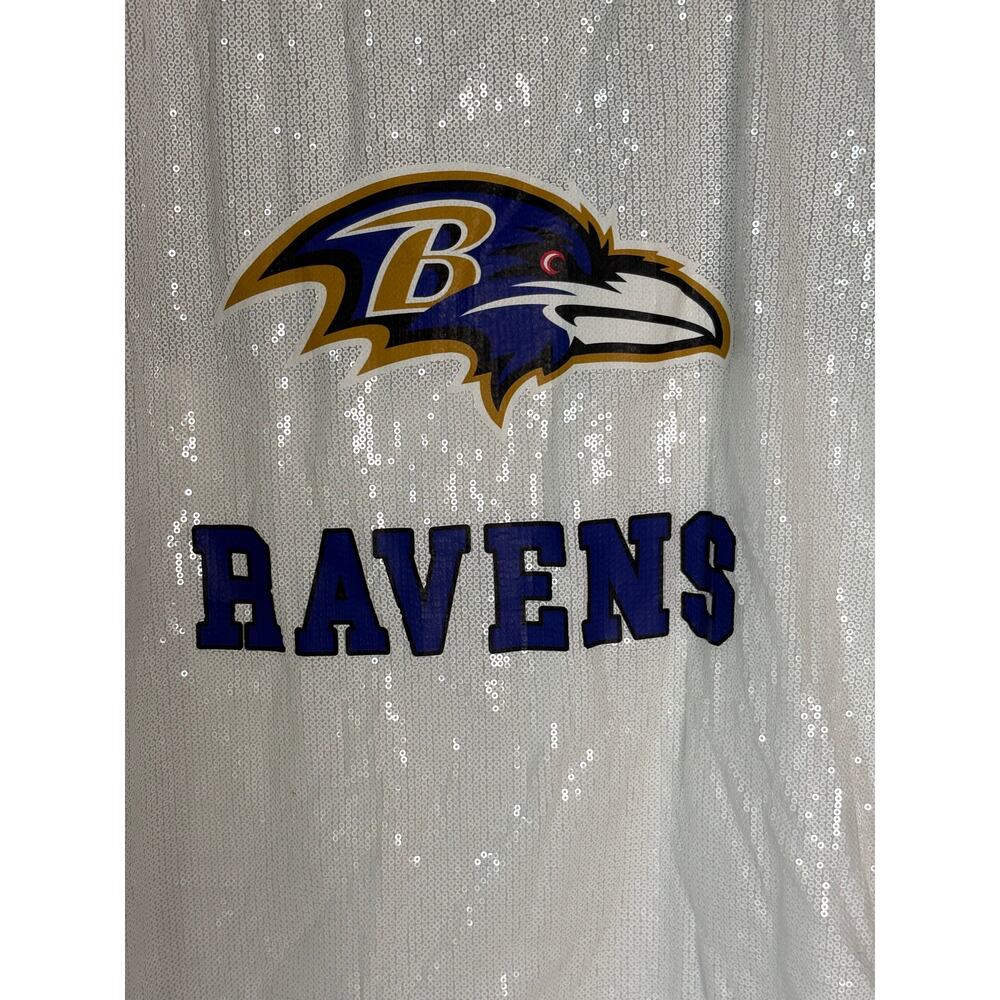 Baltimore Ravens Silver Sequin Logo Tee Gameday Couture Women’s Size M Read - Picture 7 of 8